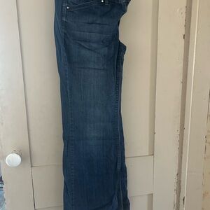 White House Black Market Women's Trouser/Wide-Leg Jeans - Dark Blue